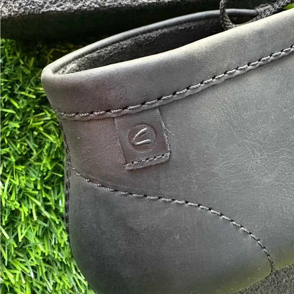 CLARKS EXTREME COMFORT MENS BLACK LEATHER ANKLE BOOTS 10 WIDE